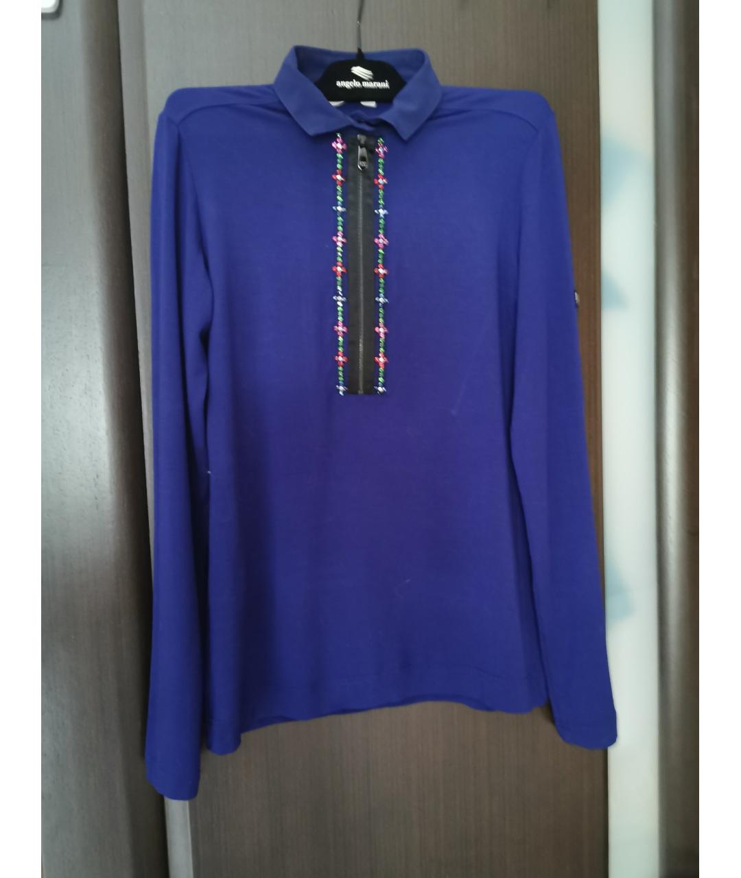 VDP Синий хлопко-эластановый джемпер / свитер, фото 5