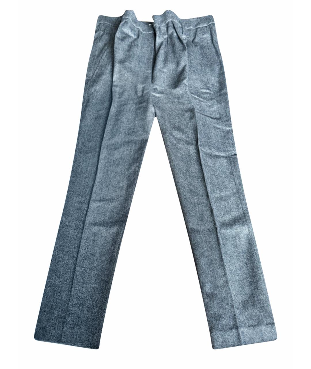 BRUNELLO CUCINELLI Серые шерстяные брюки широкие, фото 1
