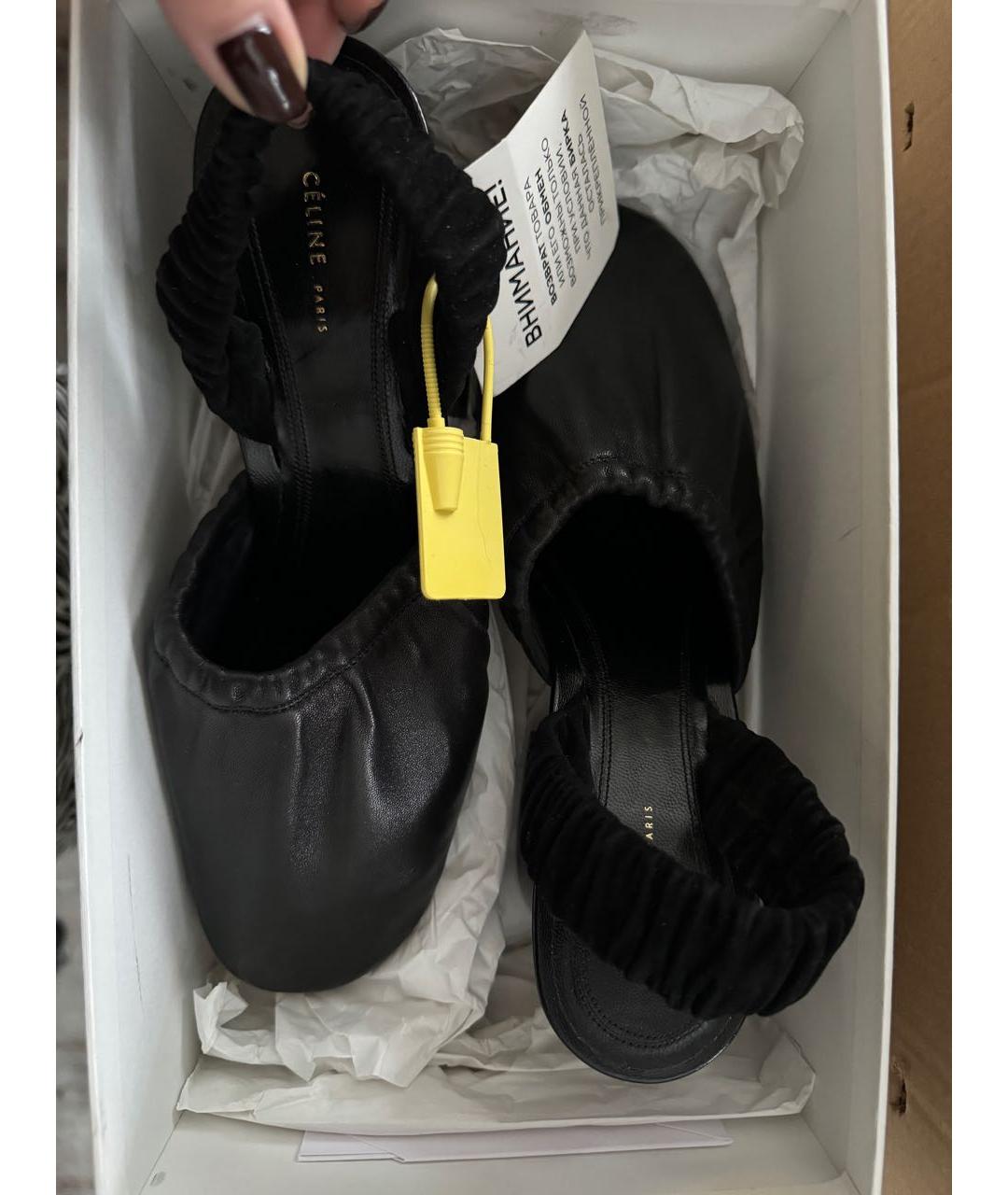 CELINE Черные кожаные туфли, фото 3