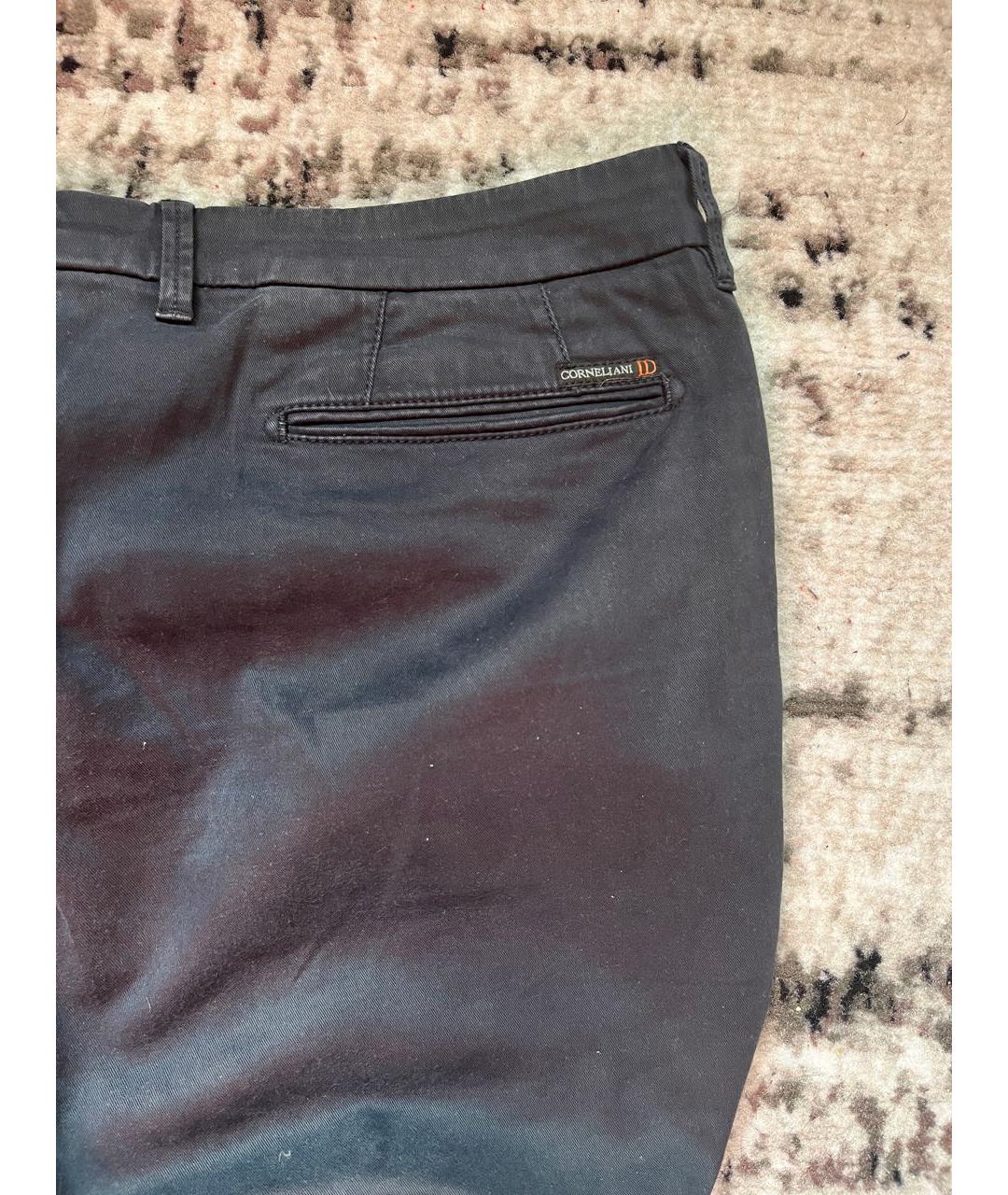 CORNELIANI Темно-синие хлопковые повседневные брюки, фото 4