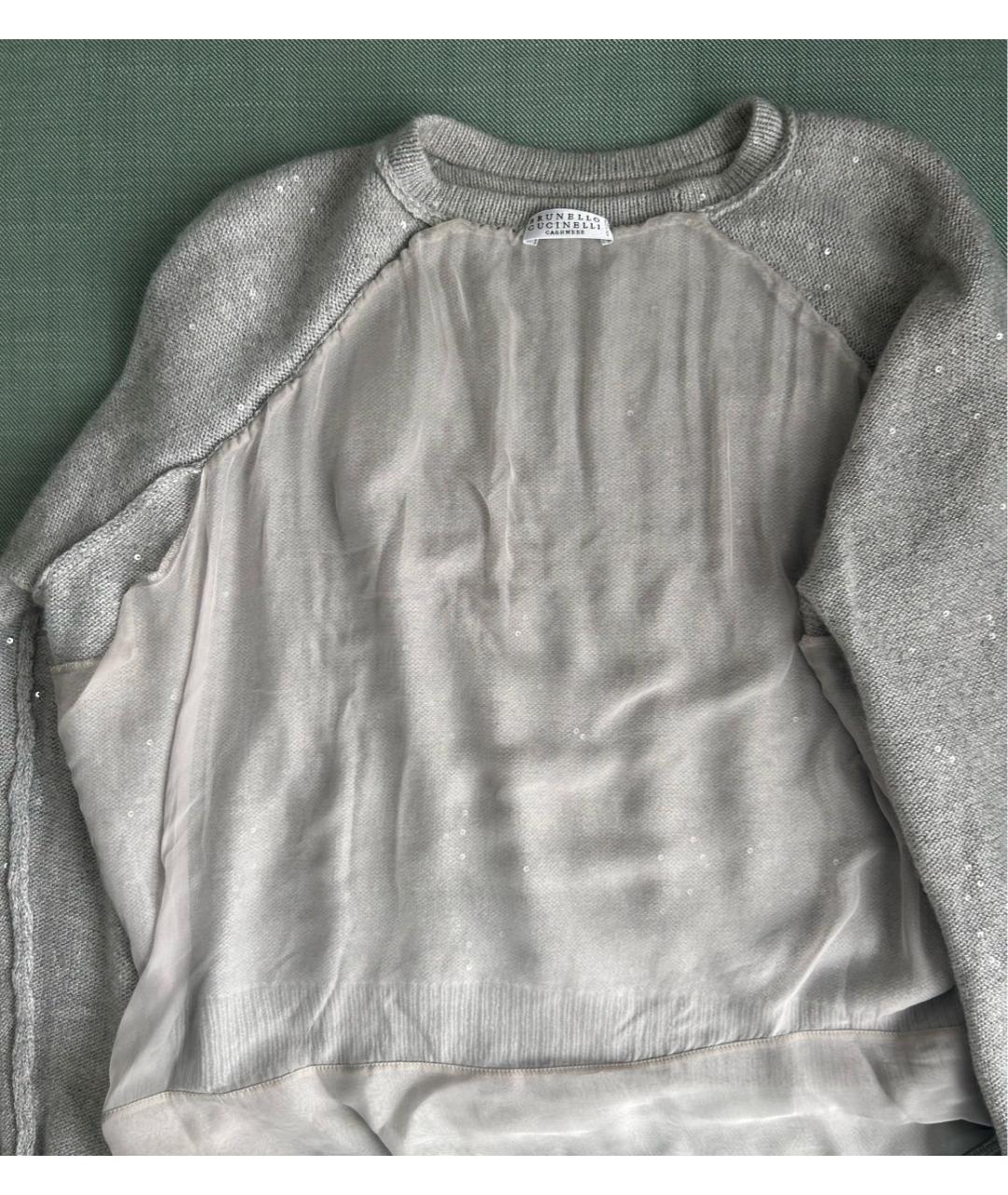 BRUNELLO CUCINELLI Серый кашемировый джемпер / свитер, фото 3
