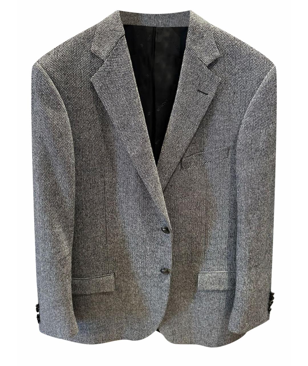 BALMAIN Серый шерстяной пиджак, фото 1