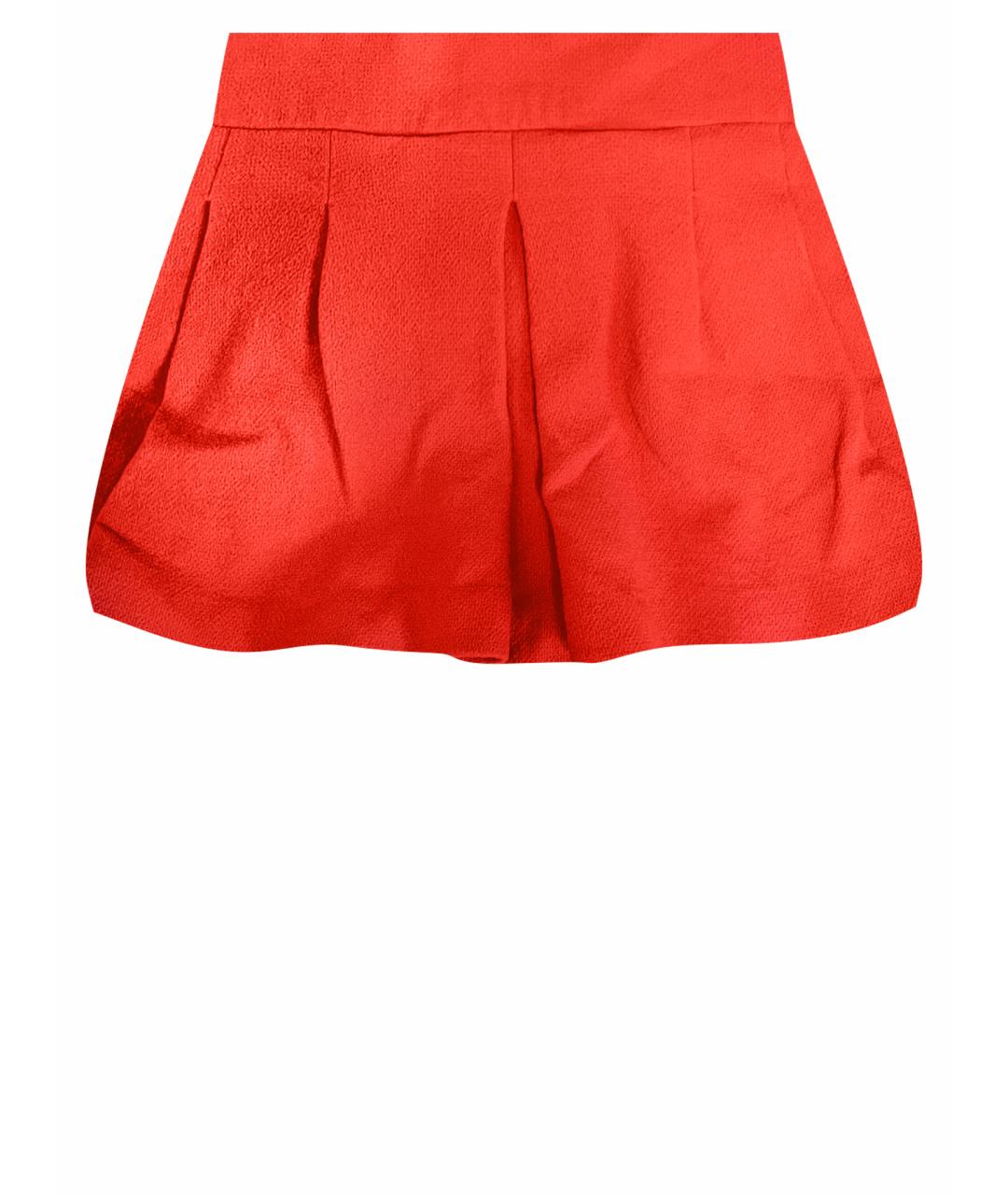 RED VALENTINO Оранжевая шерстяная юбка мини, фото 1