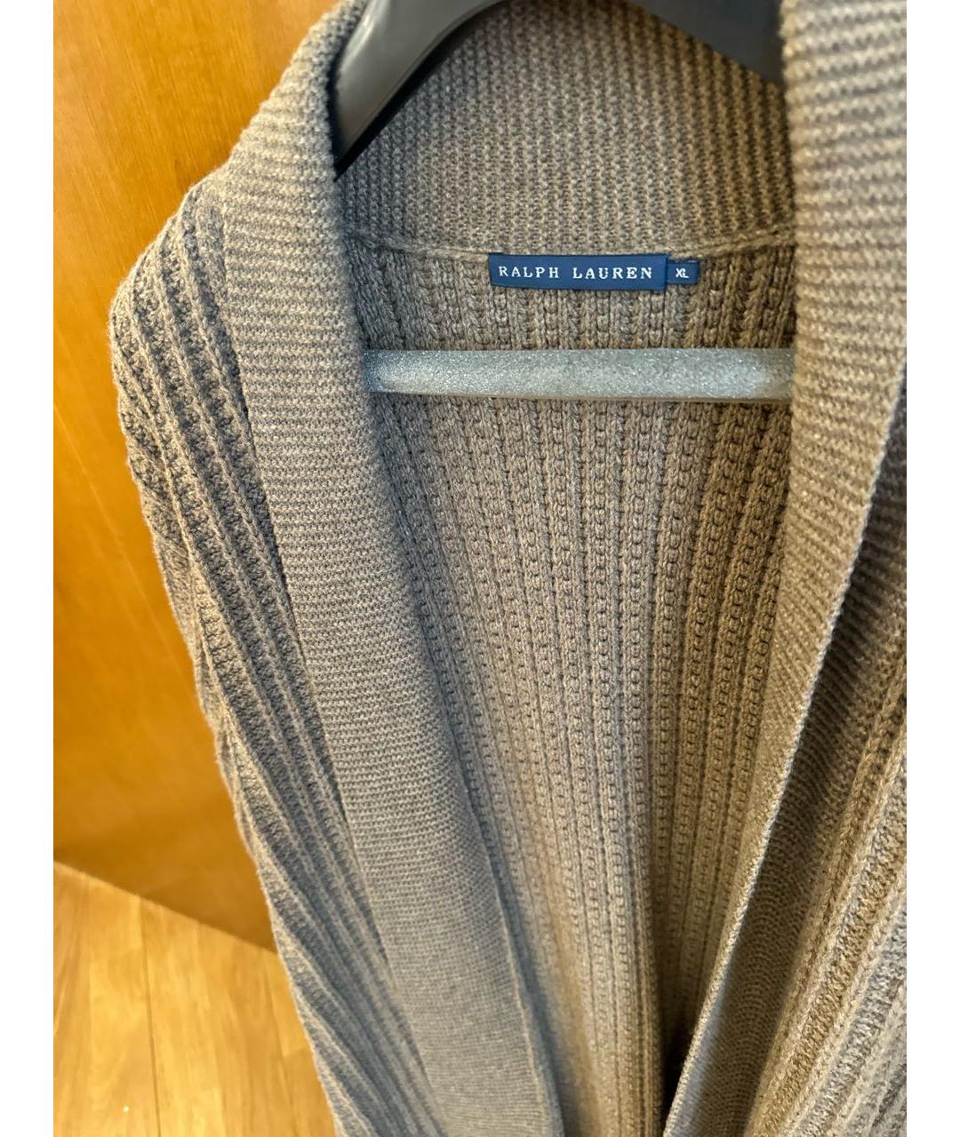 RALPH LAUREN Коричневый шерстяной кардиган, фото 3