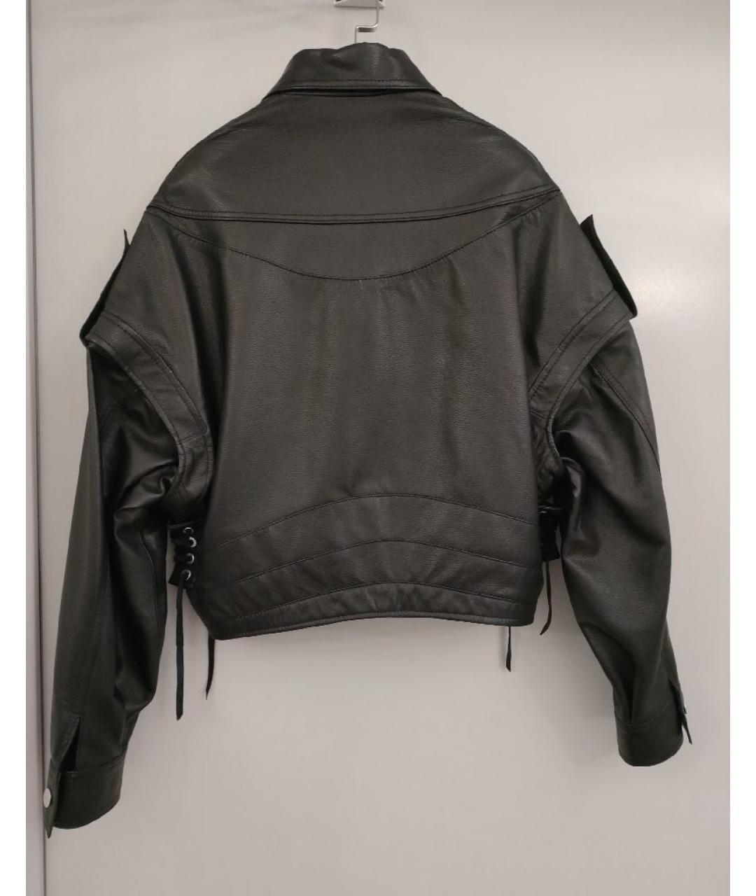 MANOKHI Черная кожаная куртка, фото 2