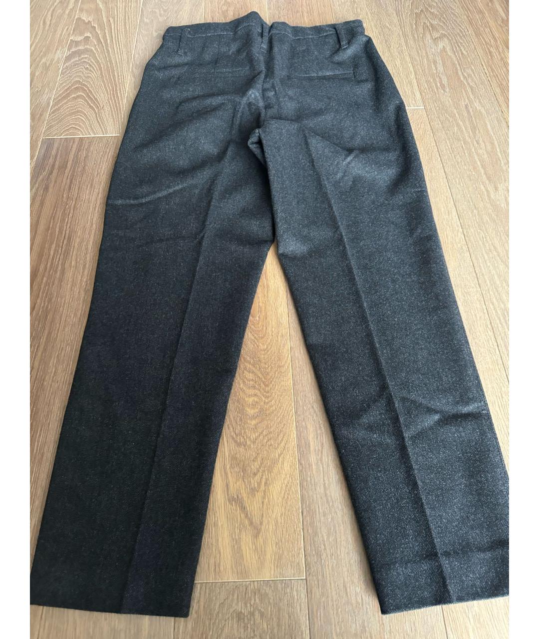 BRUNELLO CUCINELLI Серые шерстяные брюки широкие, фото 3