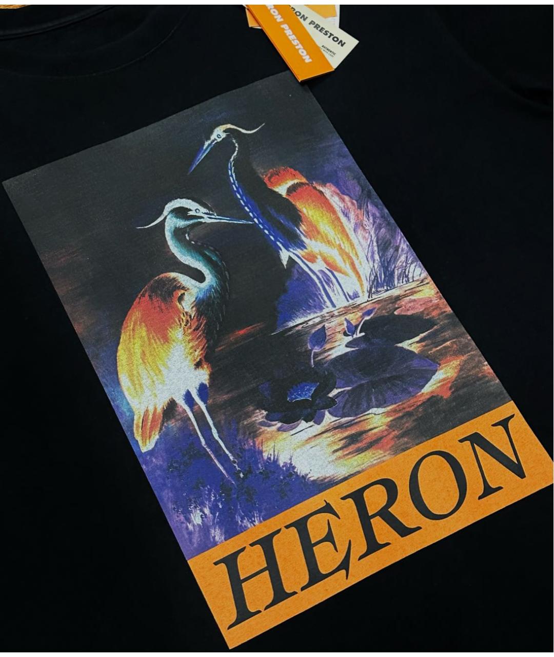 HERON PRESTON Черная хлопко-полиэстеровая футболка, фото 4