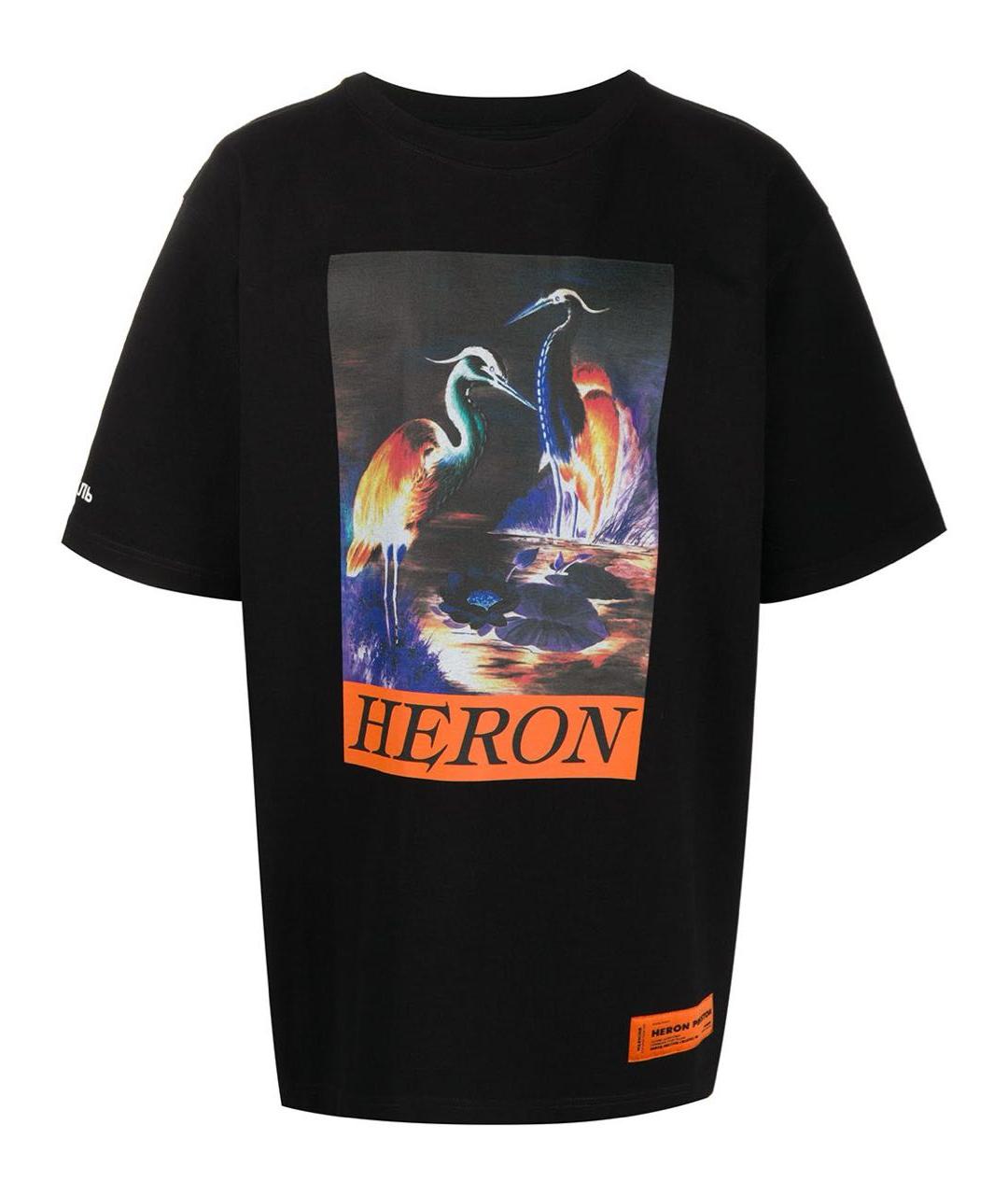 HERON PRESTON Черная хлопко-полиэстеровая футболка, фото 1