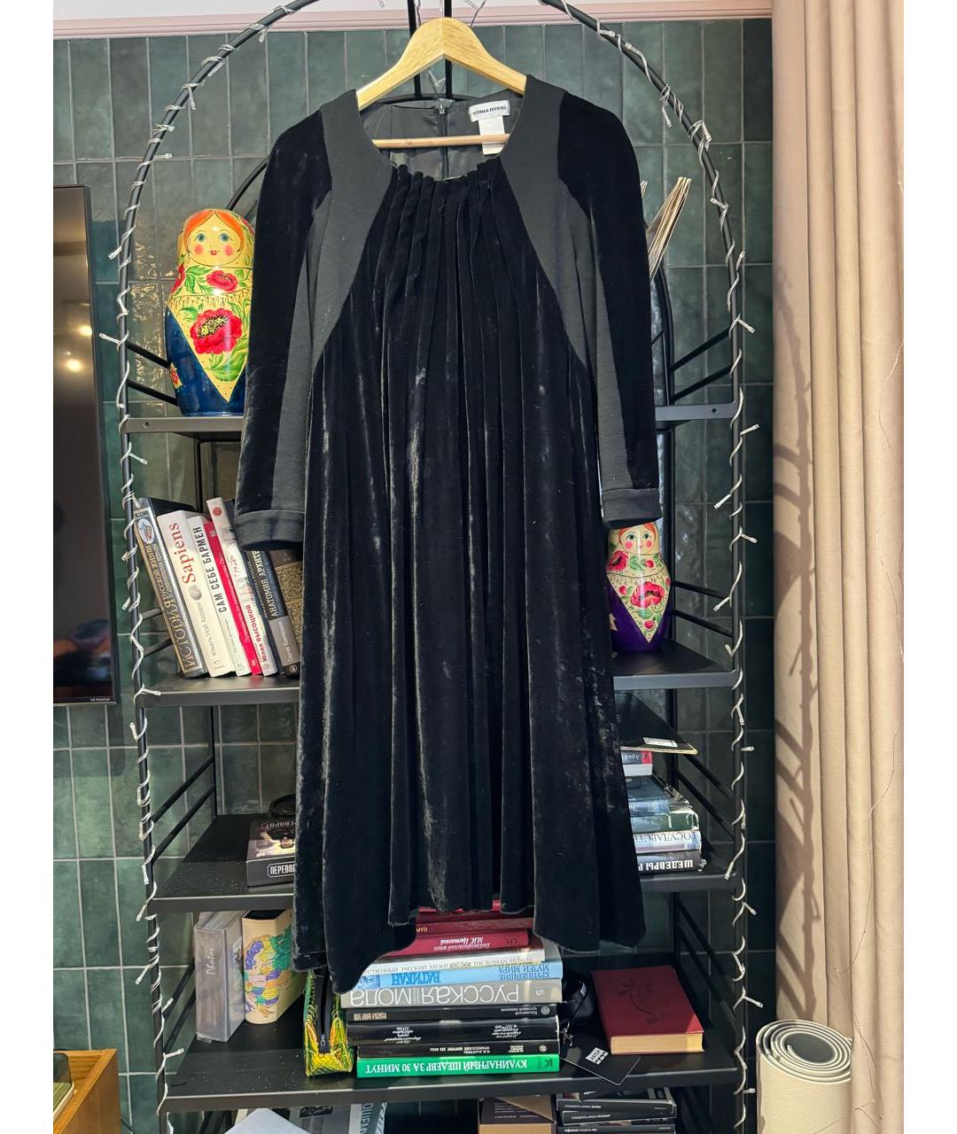 SONIA RYKIEL Черное бархатное коктейльное платье, фото 5