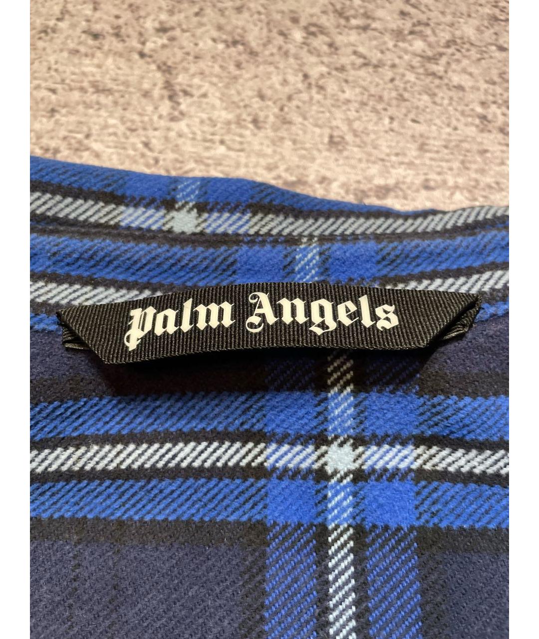 PALM ANGELS Синяя хлопковая кэжуал рубашка, фото 7