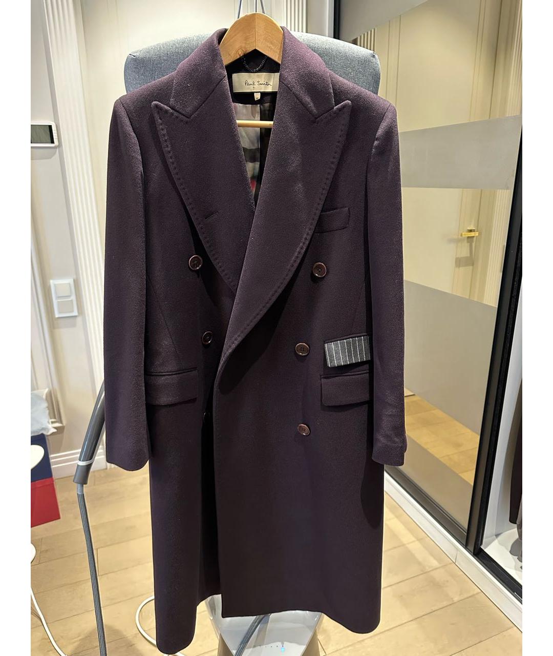 PAUL SMITH Фиолетовое шерстяное пальто, фото 9