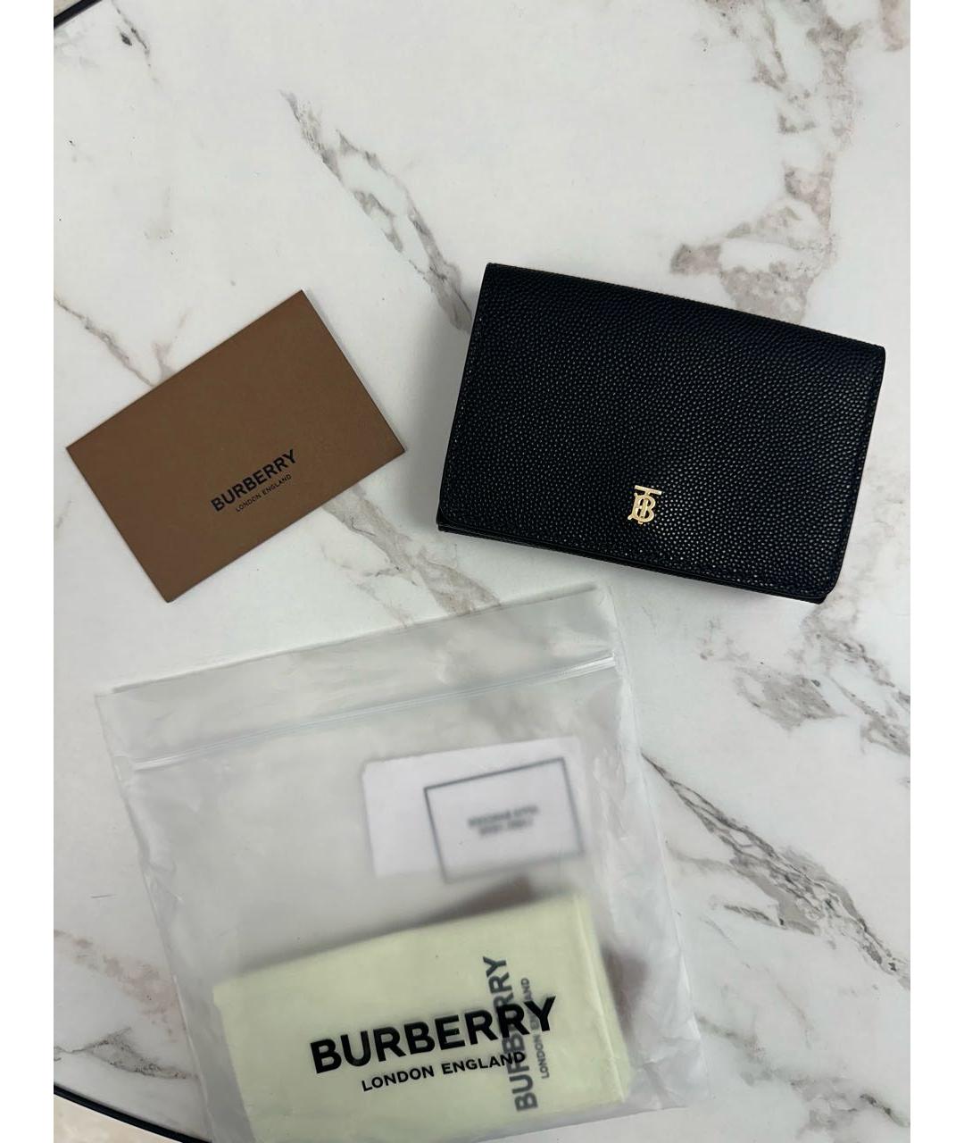 BURBERRY Черный кожаный кошелек, фото 5