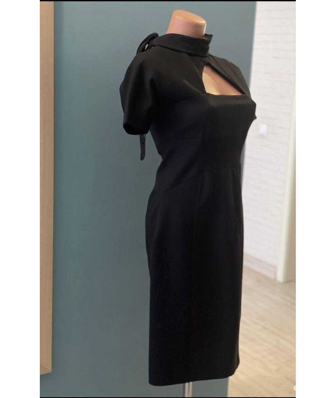SPORT MAX CODE Черное полиамидовое коктейльное платье, фото 3