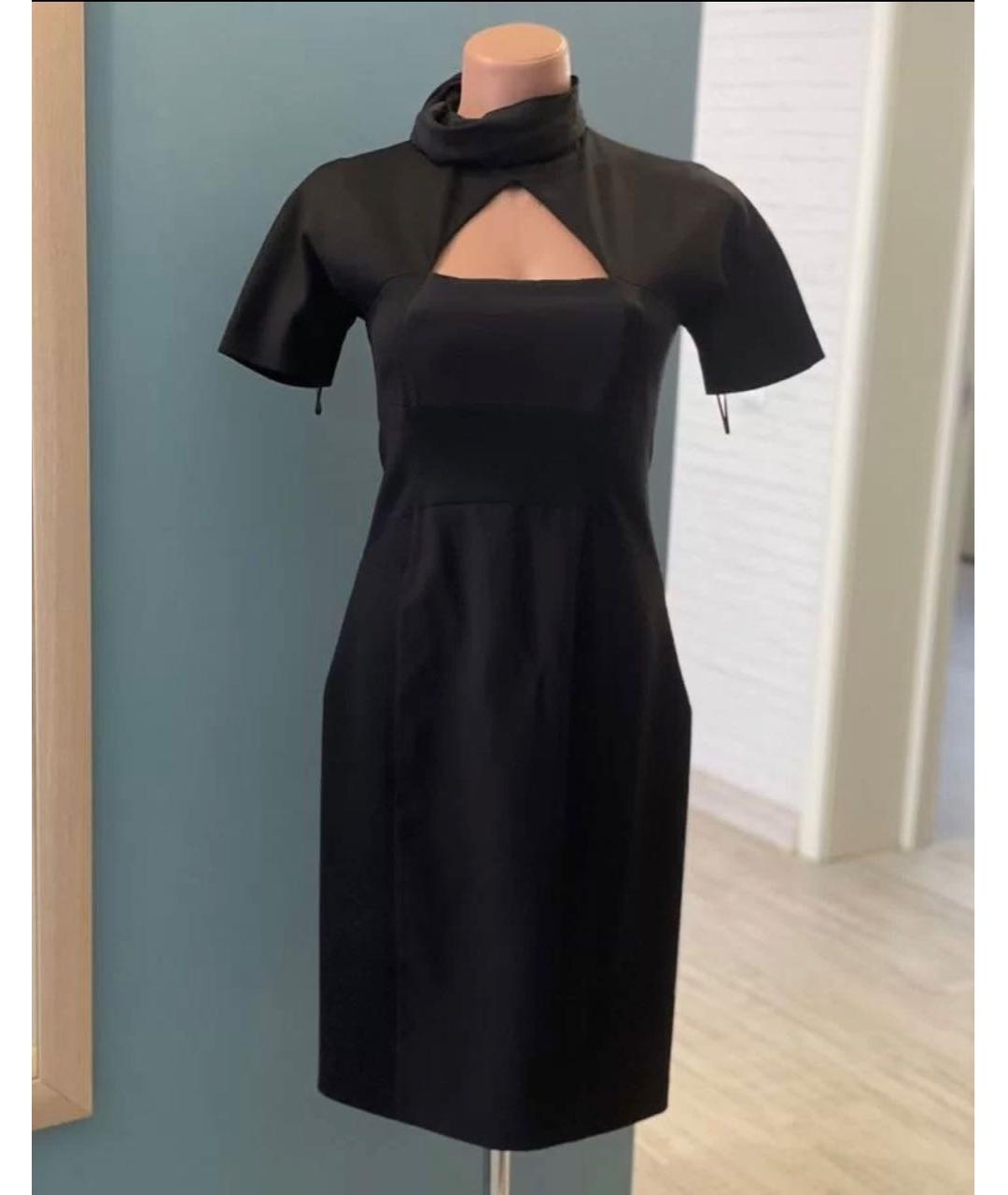 SPORT MAX CODE Черное полиамидовое коктейльное платье, фото 7