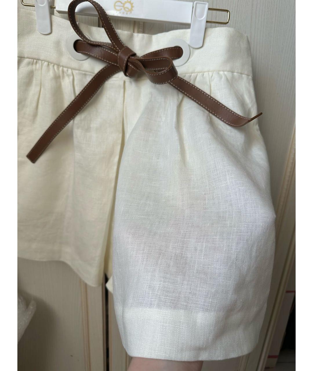 ZIMMERMANN Белые льняные шорты, фото 8