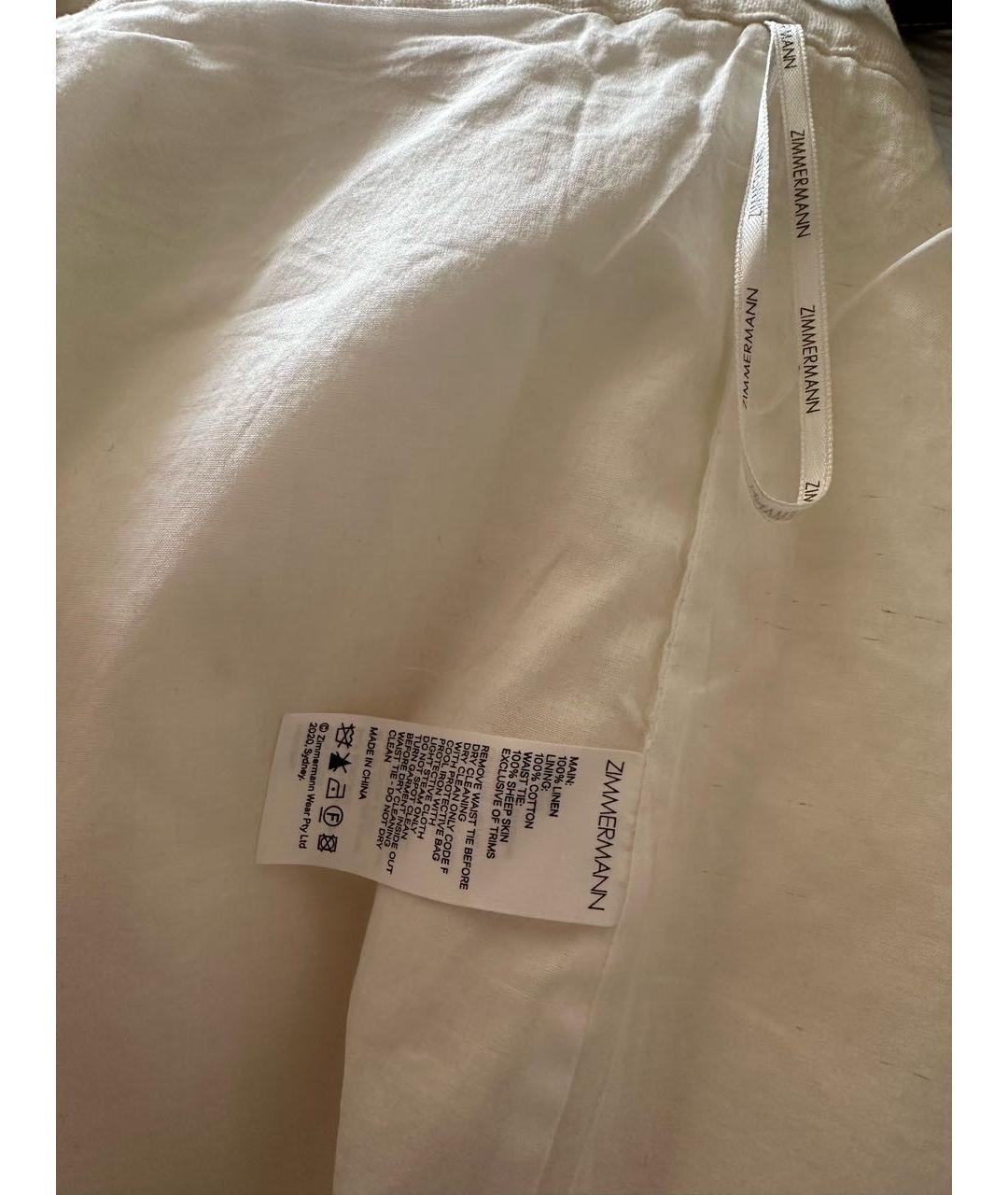 ZIMMERMANN Белые льняные шорты, фото 6