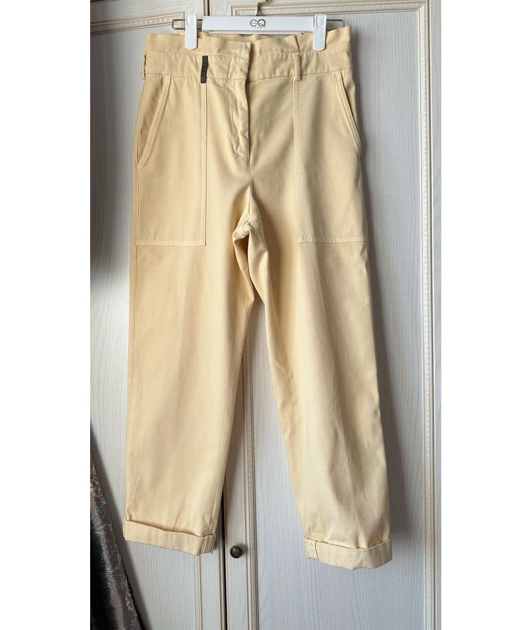 PESERICO Бежевые хлопковые брюки узкие, фото 4