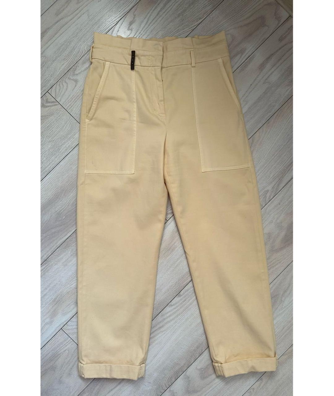 PESERICO Бежевые хлопковые брюки узкие, фото 9