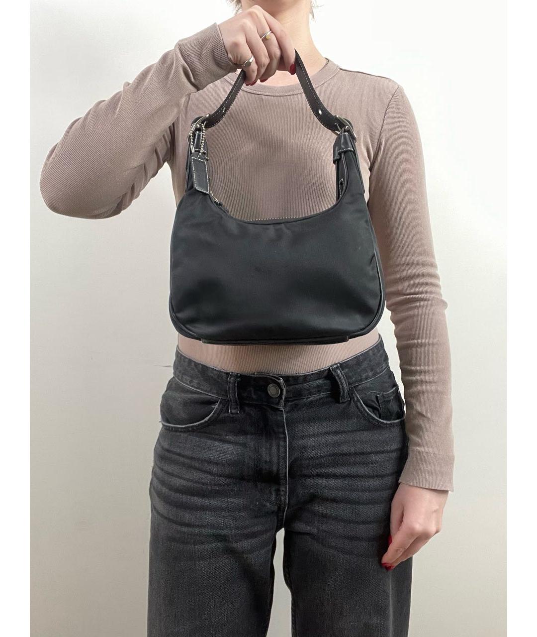 COACH Черная синтетическая сумка через плечо, фото 8