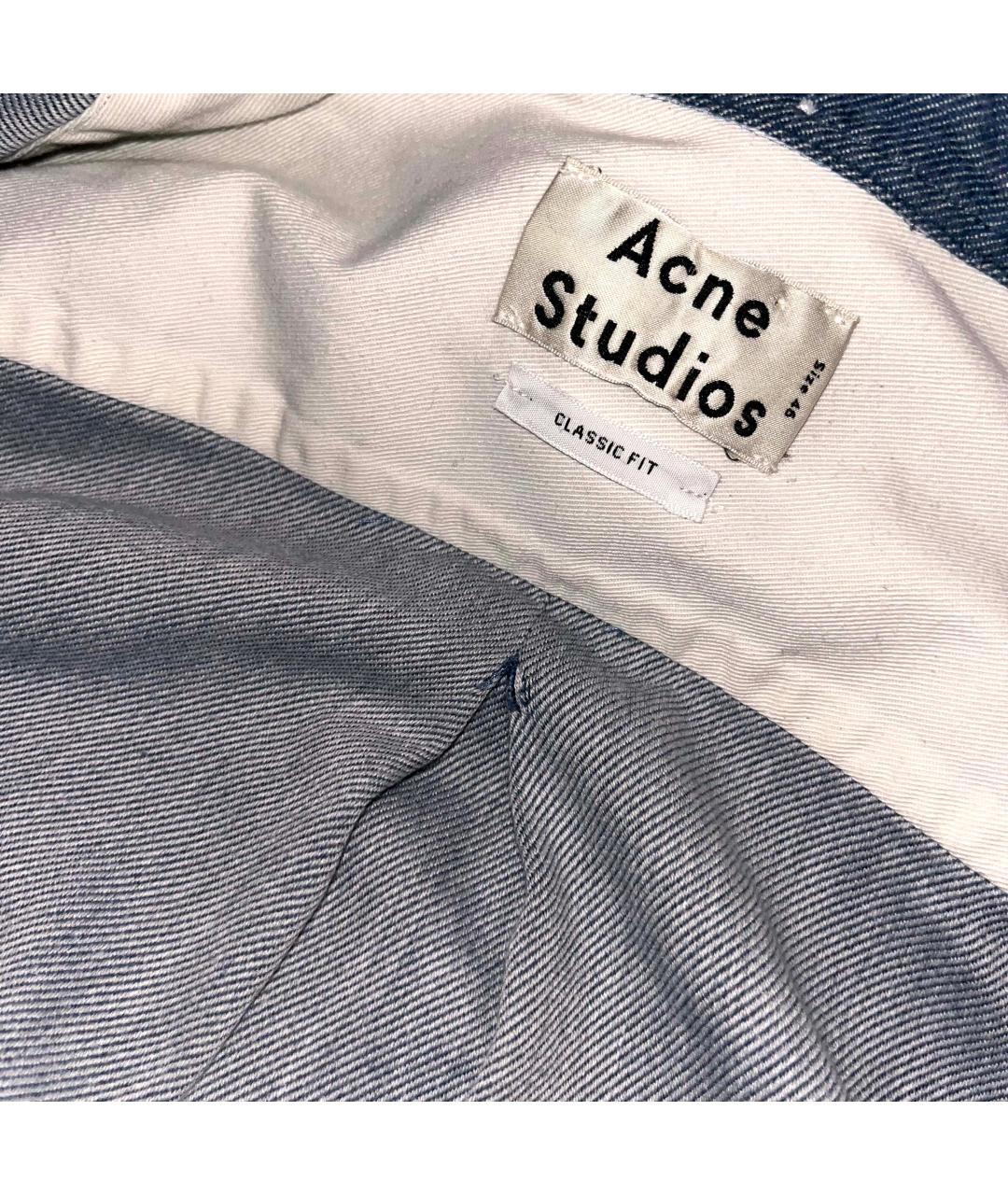 ACNE STUDIOS Синяя хлопковая кэжуал рубашка, фото 6