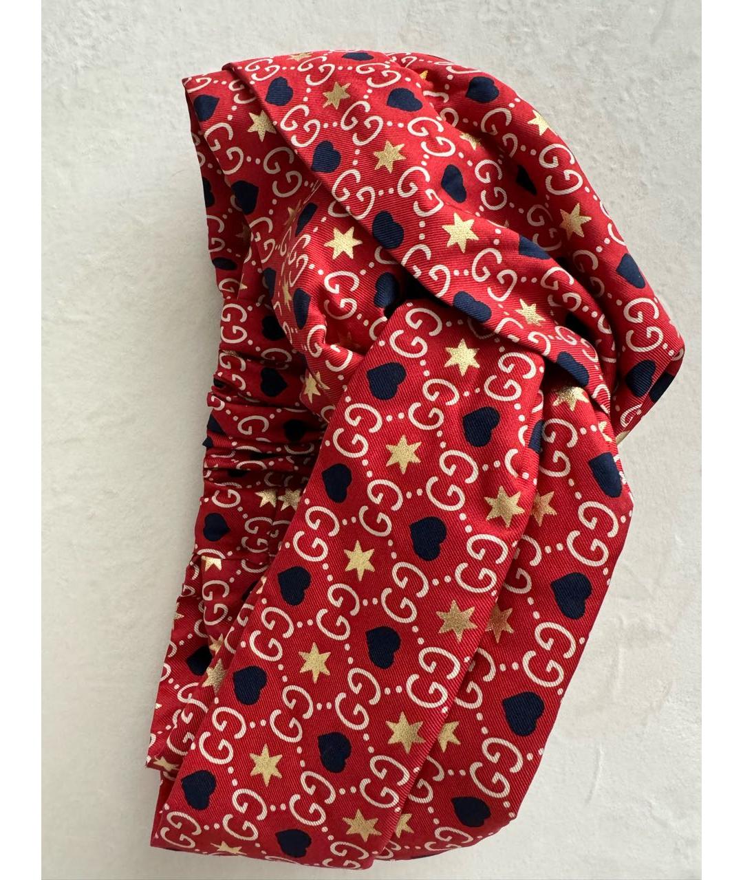 GUCCI Бордовая повязка на голову, фото 4
