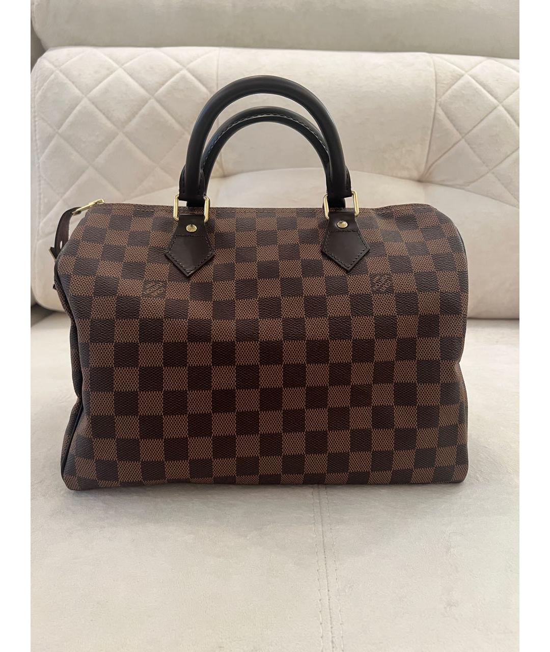 LOUIS VUITTON PRE-OWNED Коричневая сумка с короткими ручками, фото 3