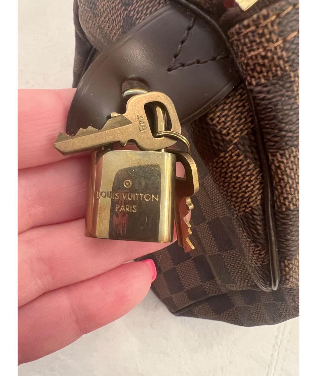 LOUIS VUITTON PRE-OWNED Коричневая сумка с короткими ручками, фото 6