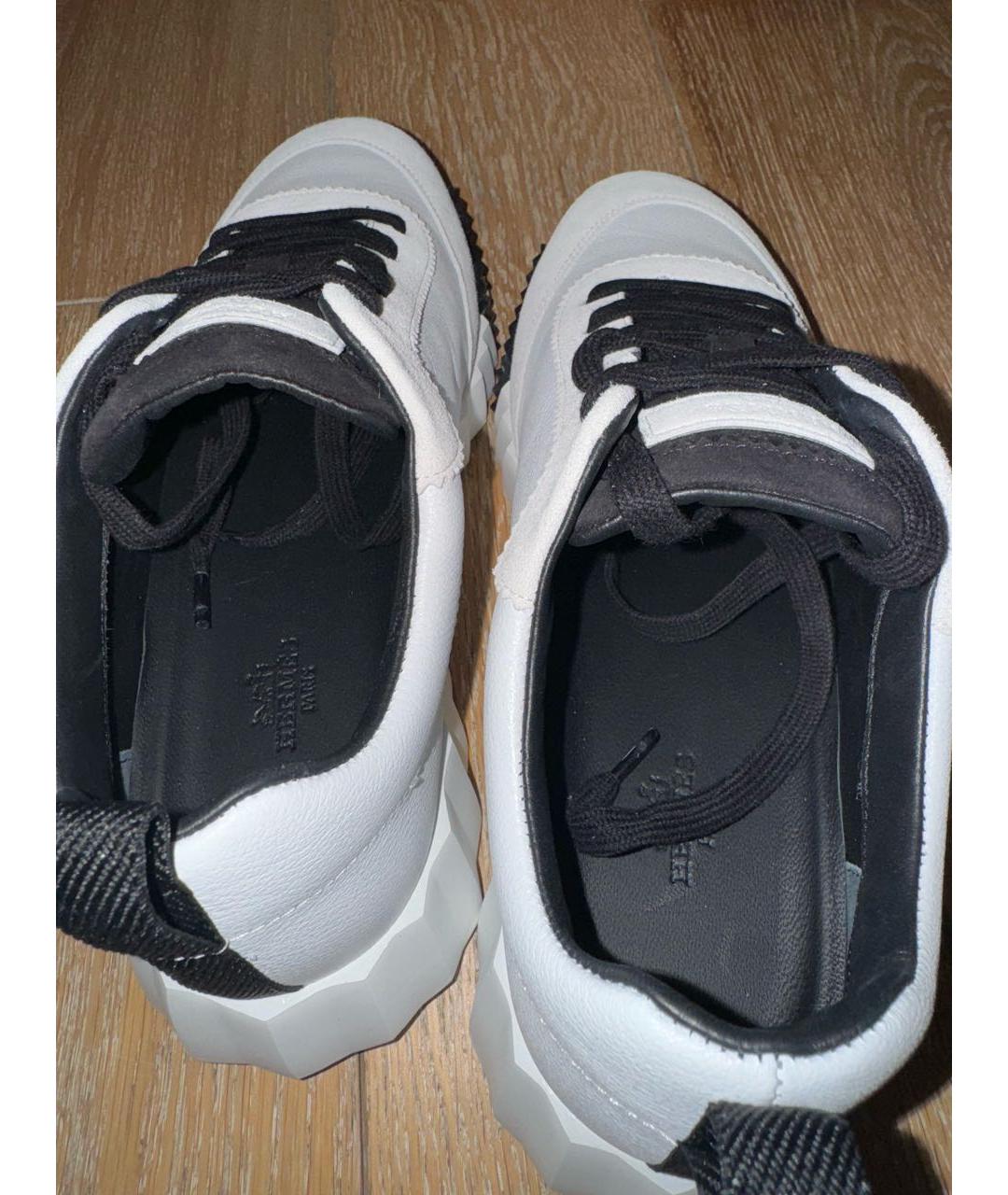 HERMES PRE-OWNED Белые кожаные кроссовки, фото 4