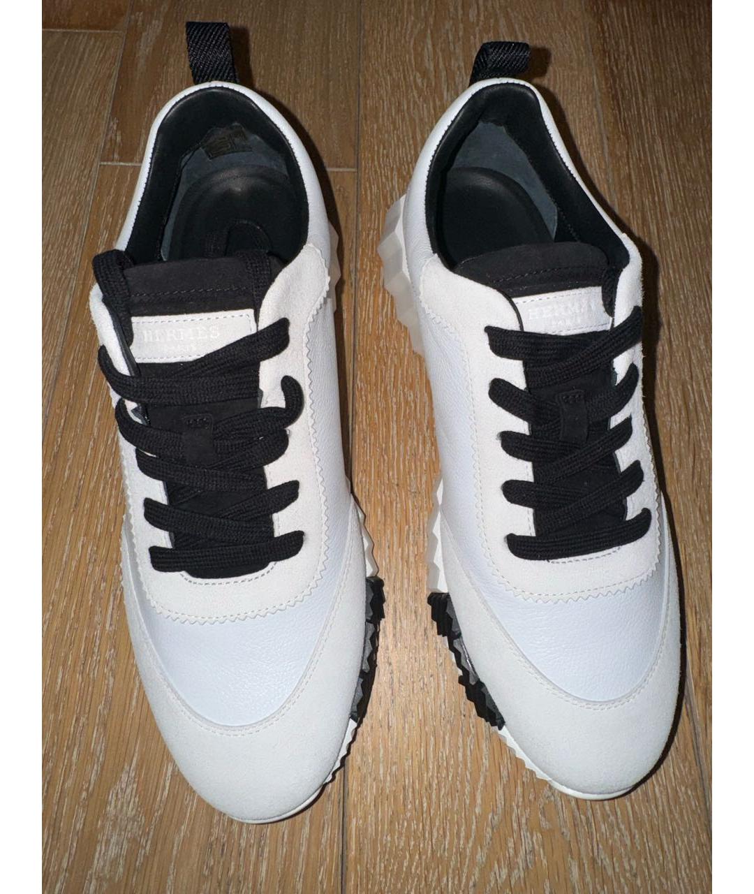 HERMES PRE-OWNED Белые кожаные кроссовки, фото 2