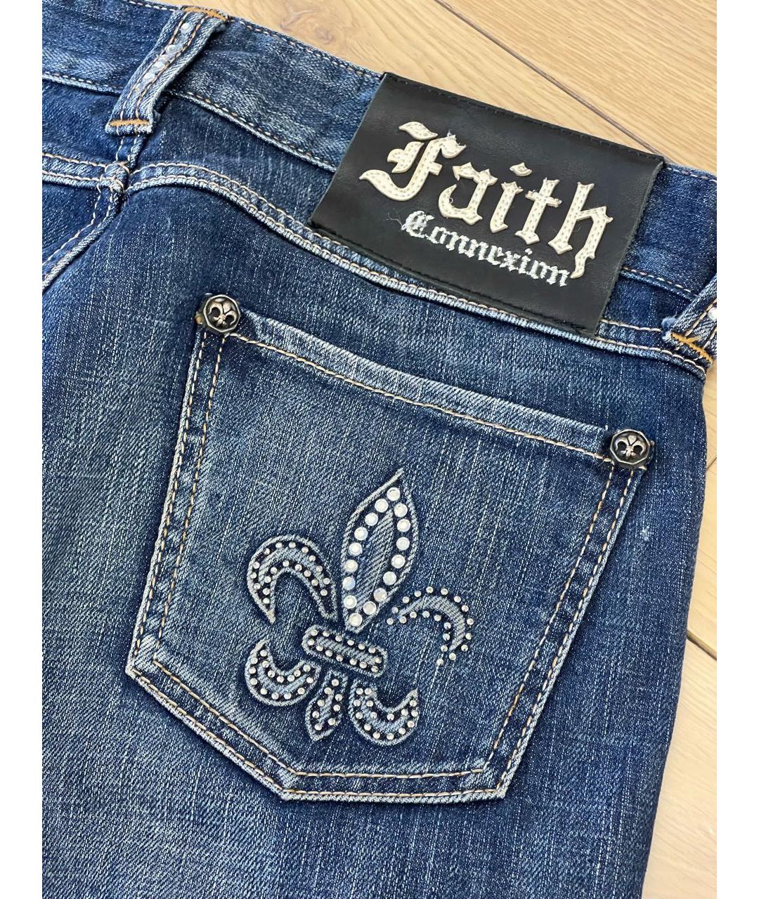 FAITH CONNEXION Синие хлопковые прямые джинсы, фото 5