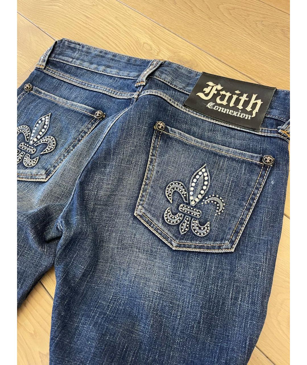 FAITH CONNEXION Синие хлопковые прямые джинсы, фото 4