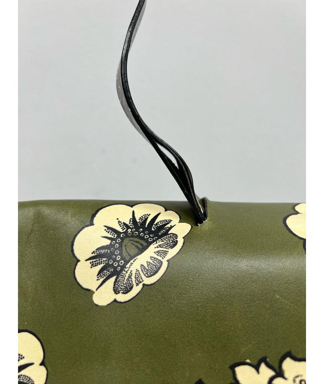 VALENTINO Зеленая кожаная сумка с короткими ручками, фото 7