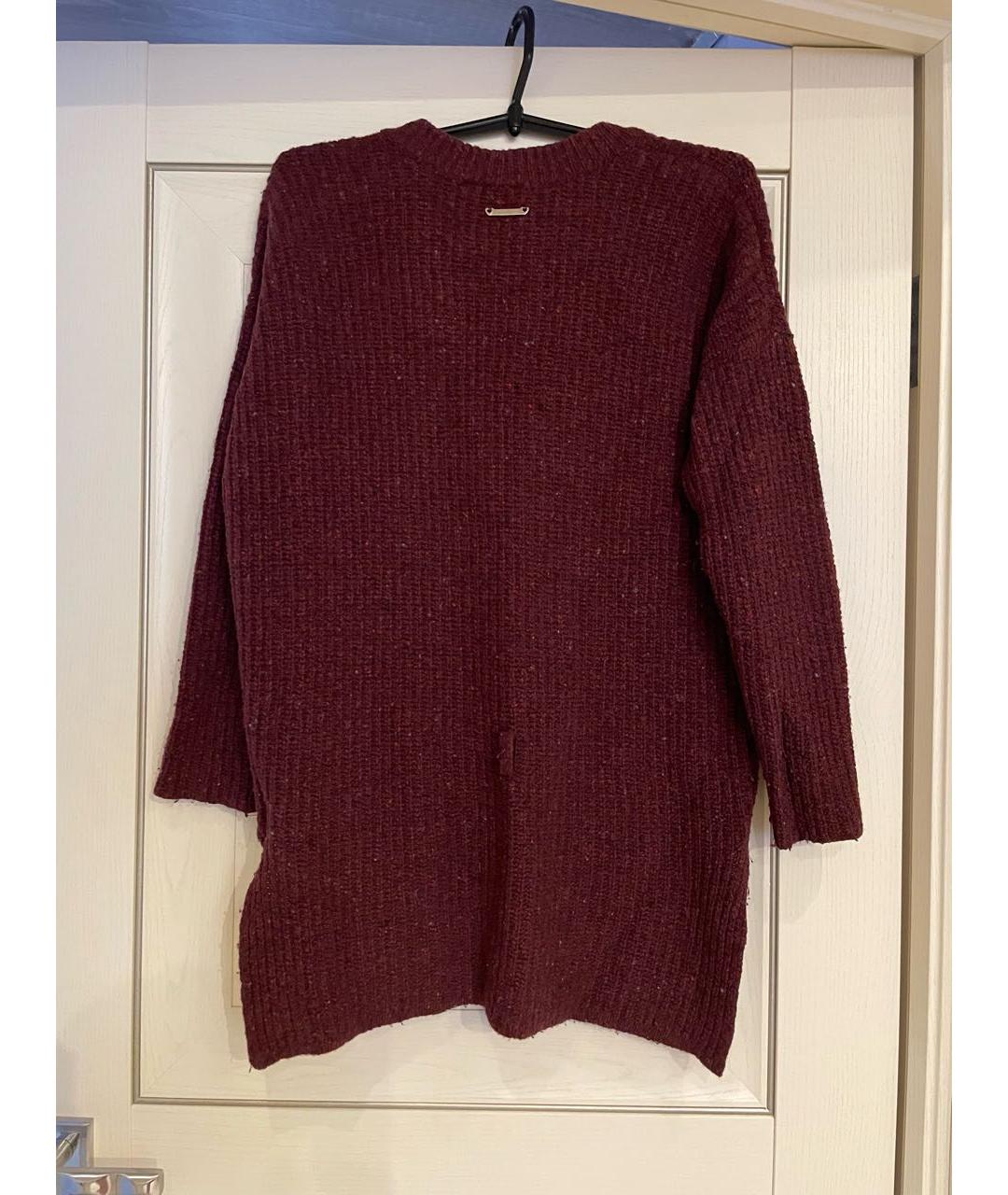 TWIN-SET Бордовый шерстяной джемпер / свитер, фото 2