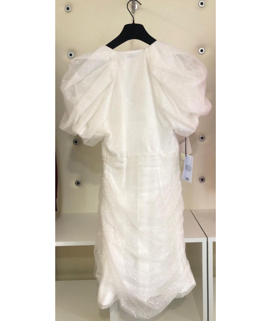 PHILOSOPHY DI LORENZO SERAFINI Белое полиэстеровое коктейльное платье, фото 2
