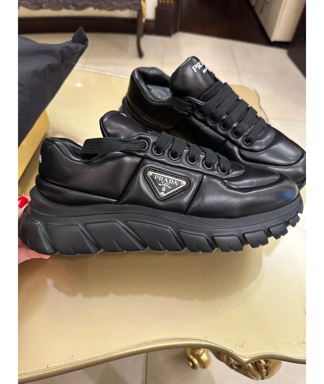 PRADA Черные кожаные кроссовки для женщин – купить в интернет магазине ...