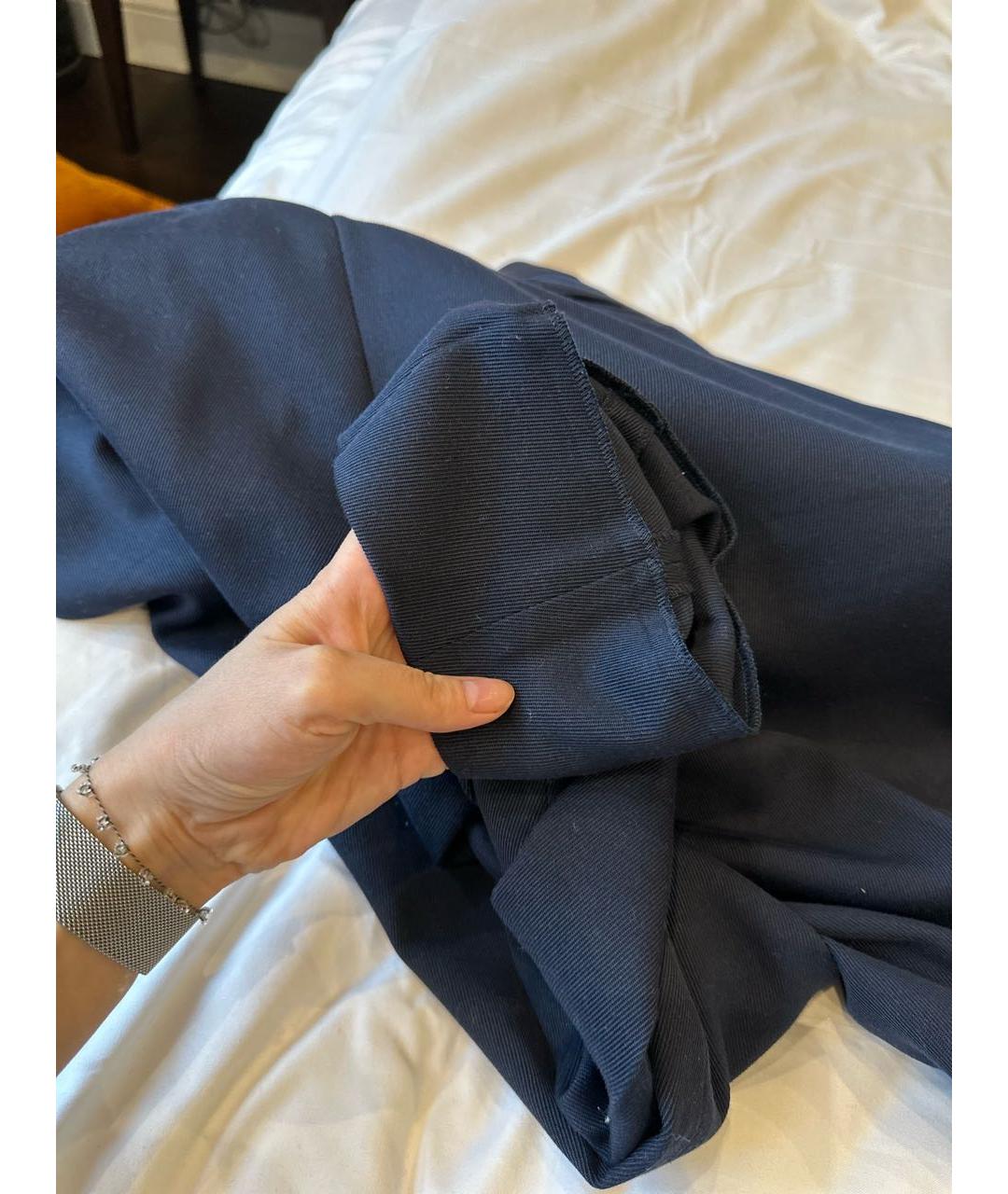 GUCCI Темно-синие хлопковые классические брюки, фото 6