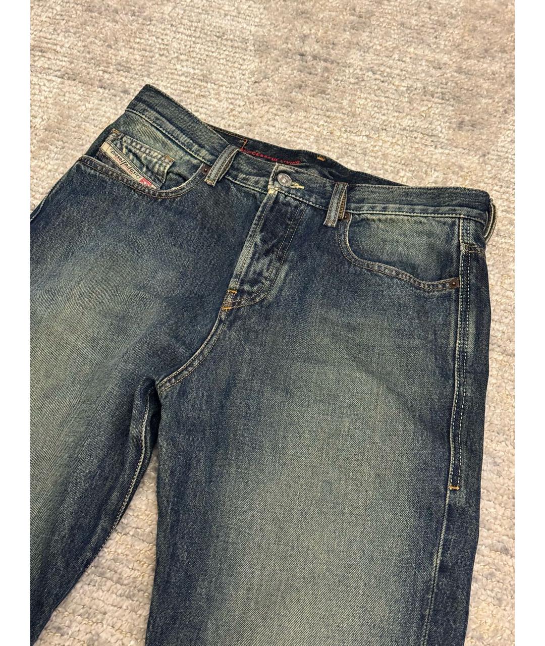 DIESEL Синие хлопковые прямые джинсы, фото 6