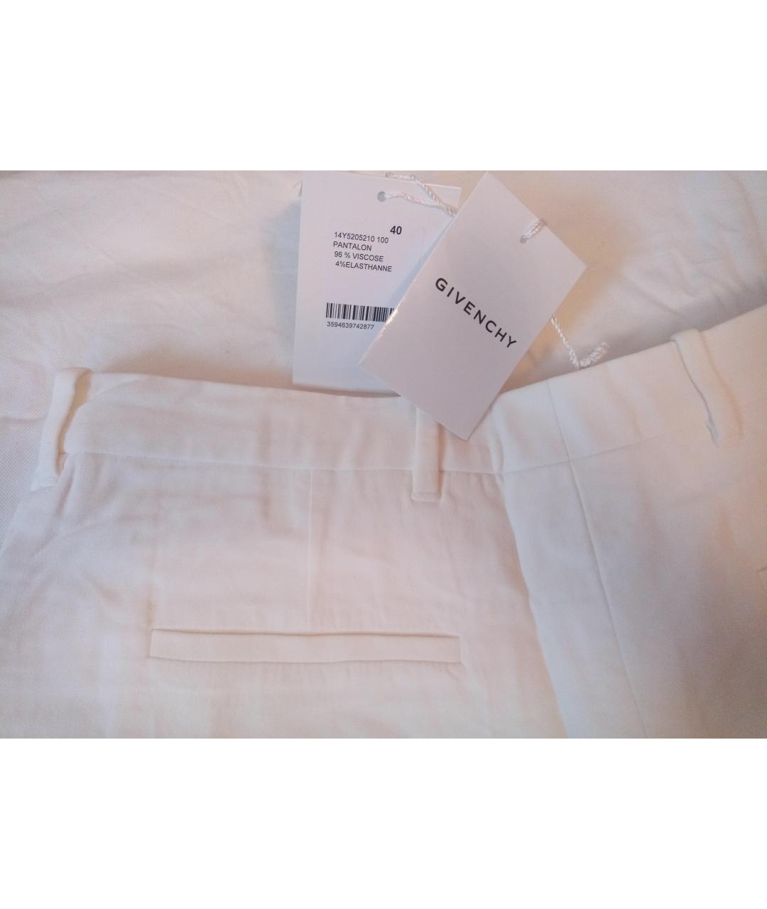 GIVENCHY Белые вискозные прямые брюки, фото 2