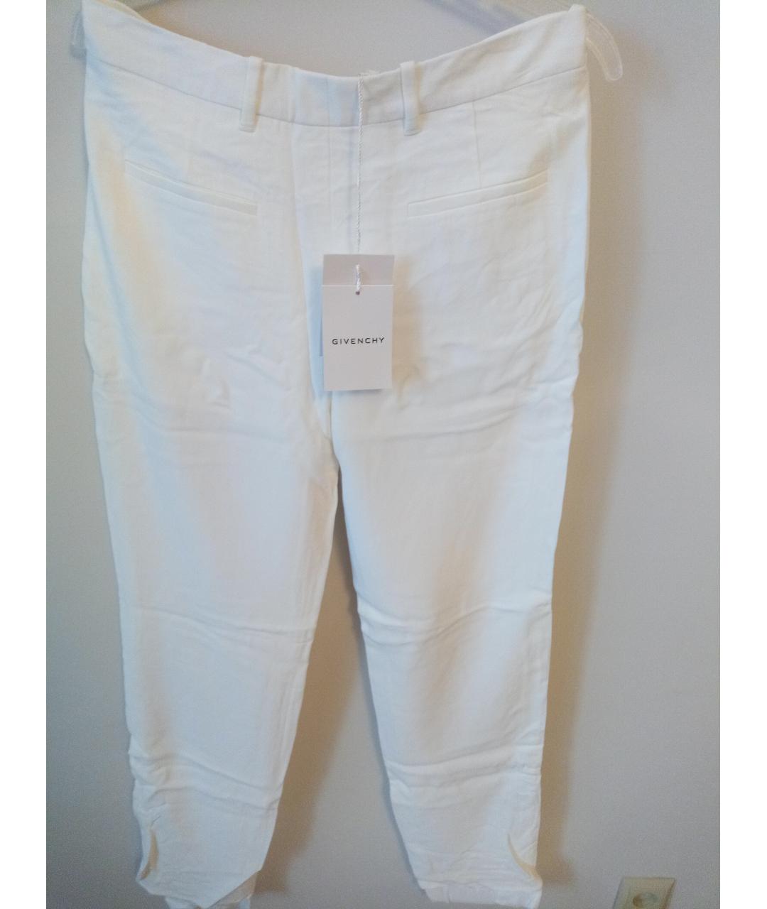 GIVENCHY Белые вискозные прямые брюки, фото 7