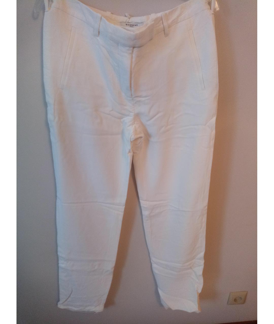 GIVENCHY Белые вискозные прямые брюки, фото 6