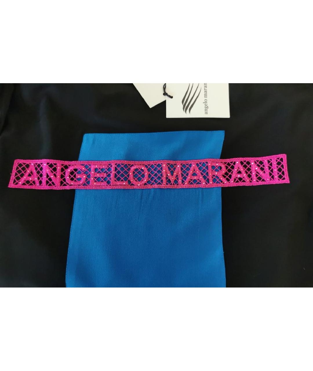 ANGELO MARANI Черная шелковая блузы, фото 4