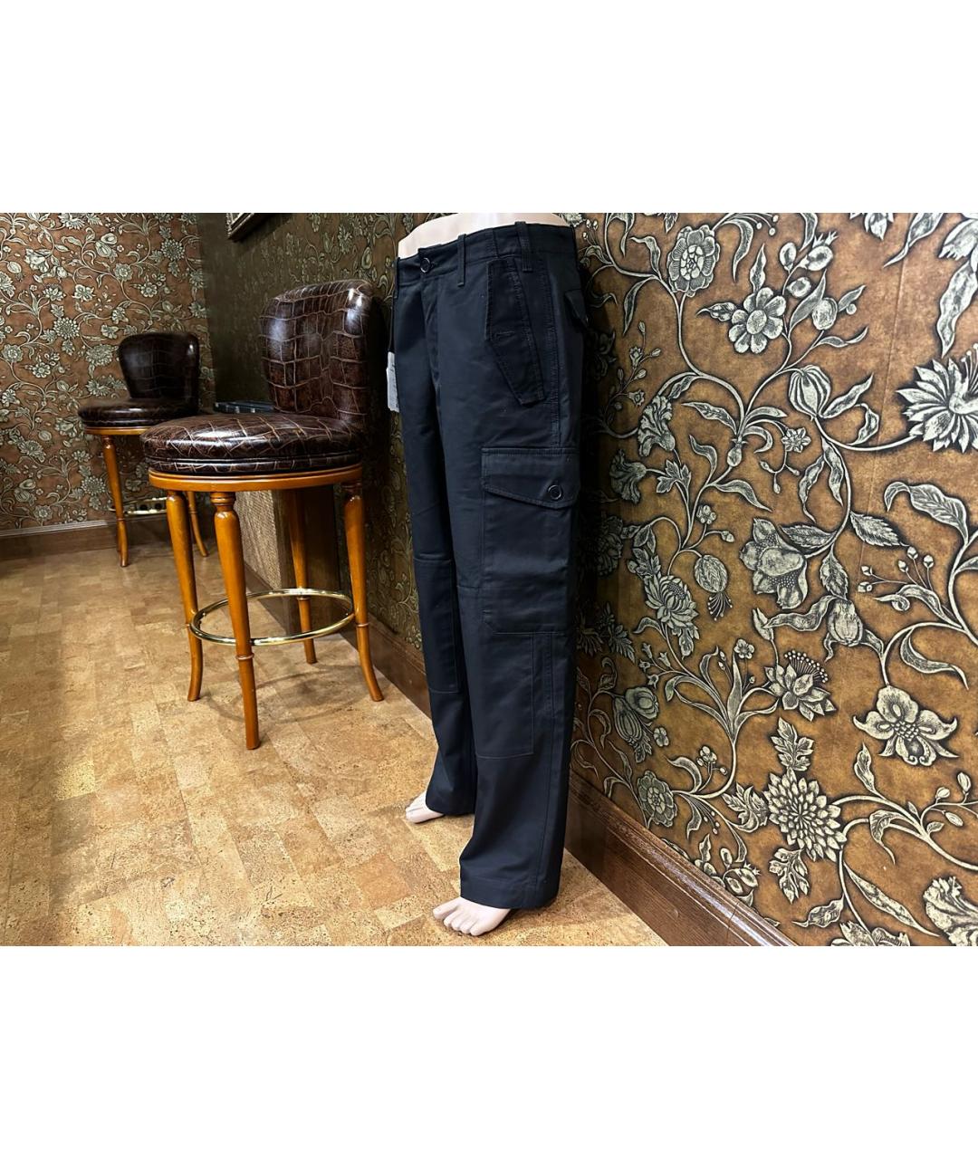 LOEWE Черные хлопковые повседневные брюки, фото 4
