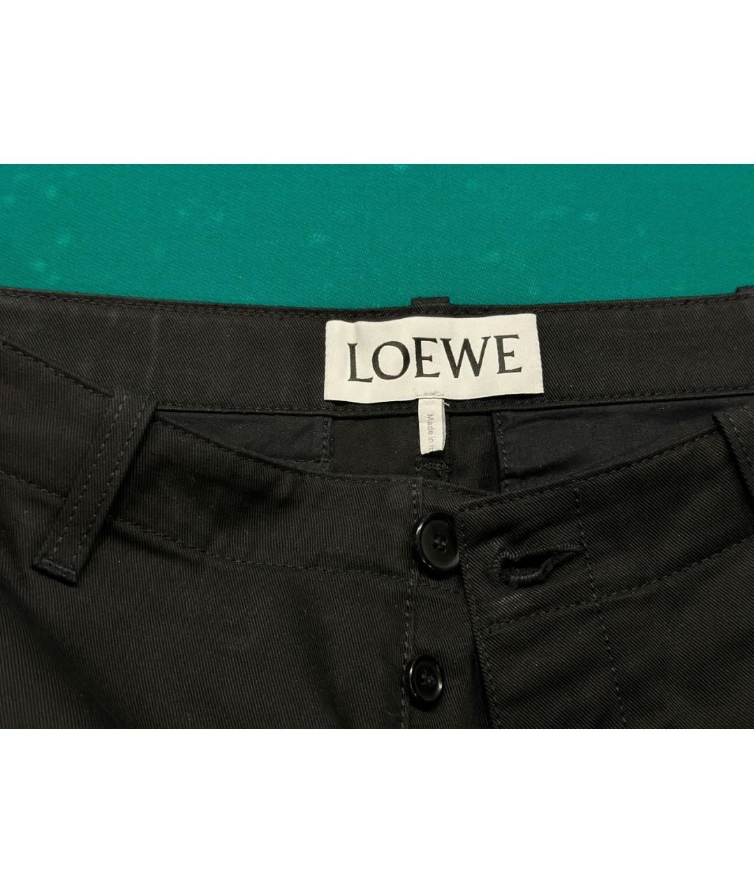 LOEWE Черные хлопковые повседневные брюки, фото 3