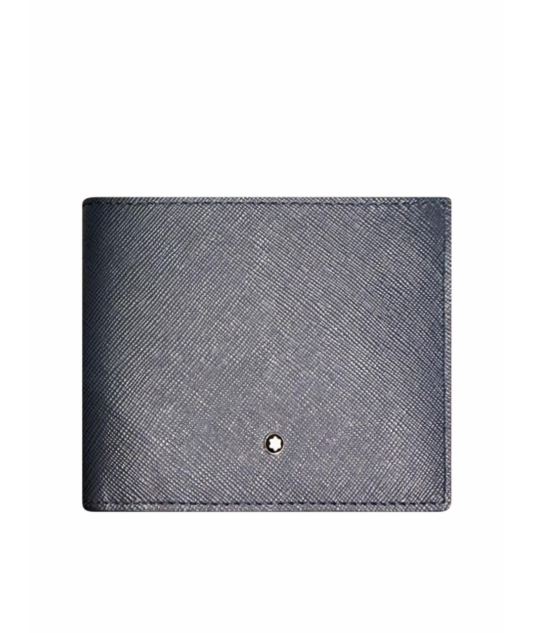 MONTBLANC Темно-синий кожаный кошелек, фото 1