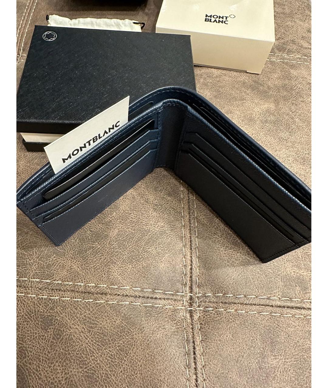 MONTBLANC Темно-синий кожаный кошелек, фото 3