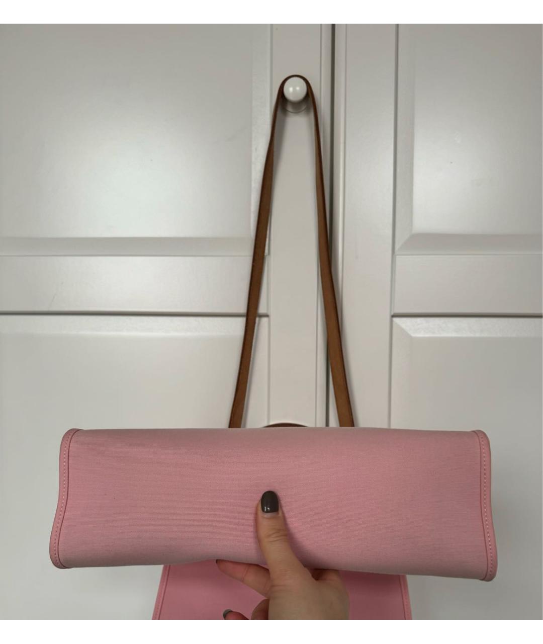 HERMES PRE-OWNED Розовая тканевая сумка тоут, фото 7