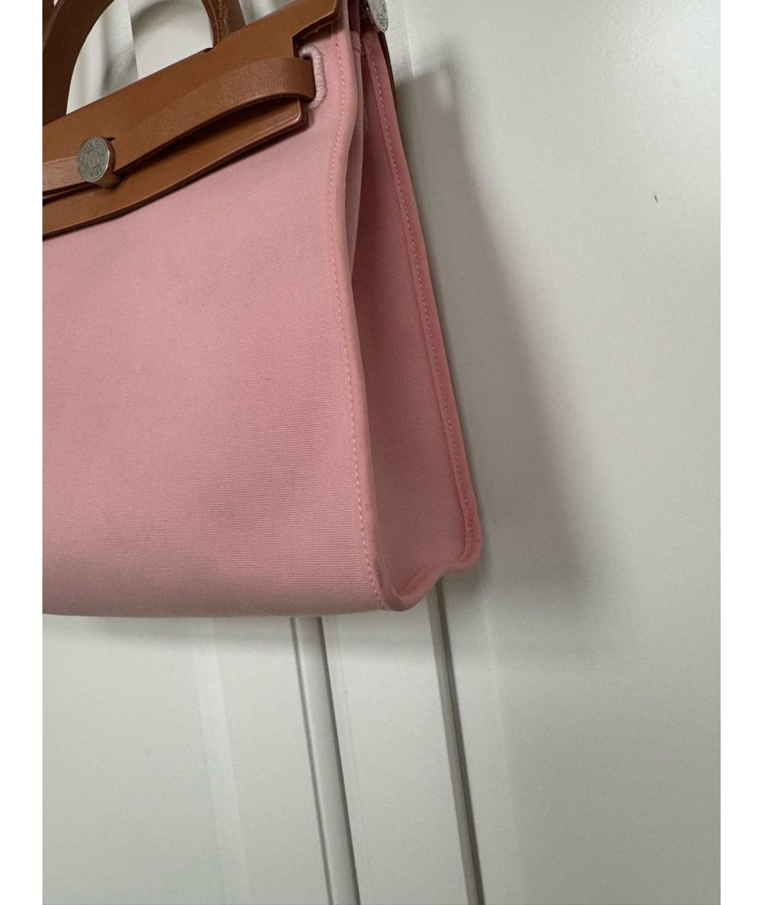 HERMES PRE-OWNED Розовая тканевая сумка тоут, фото 5