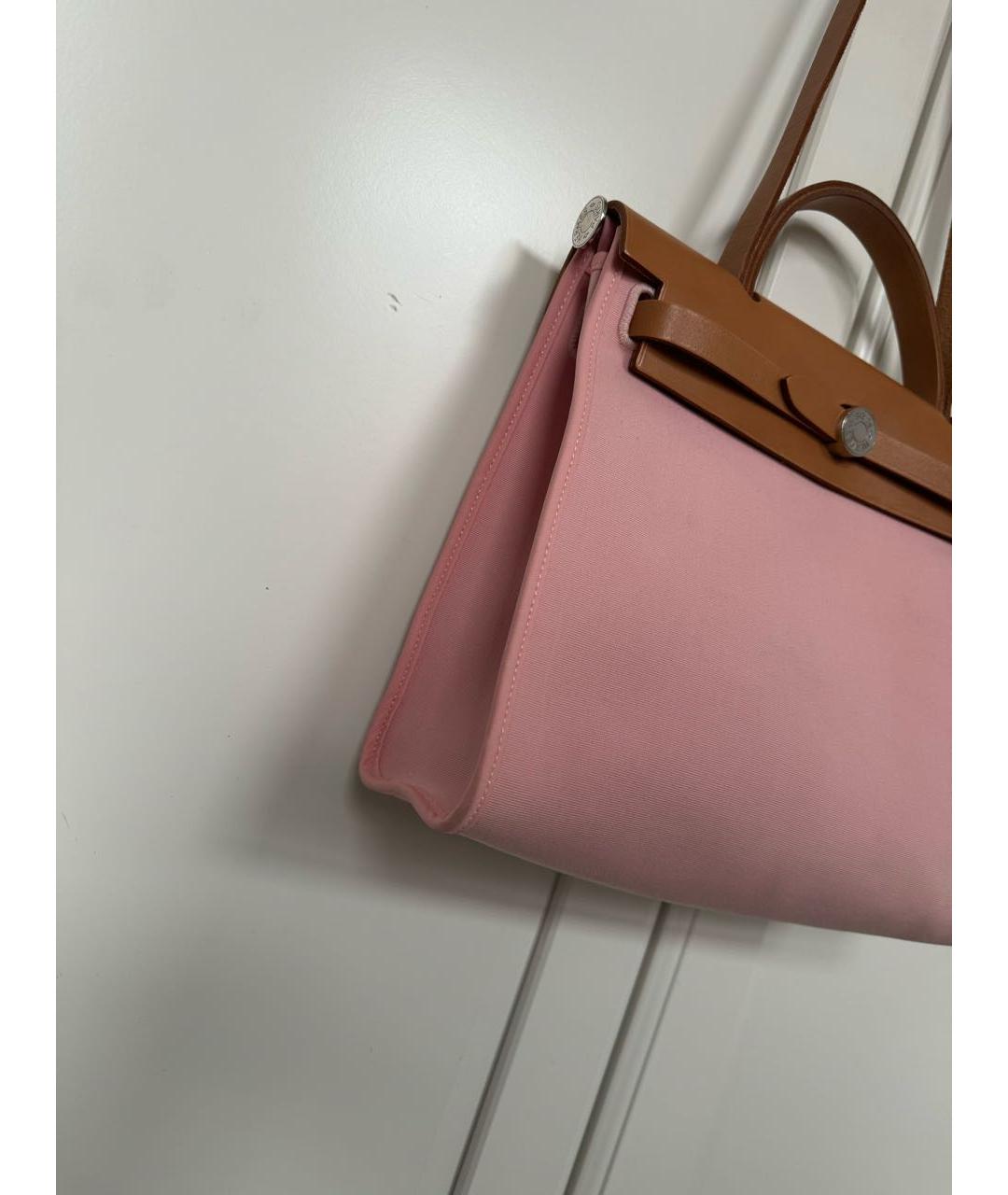 HERMES PRE-OWNED Розовая тканевая сумка тоут, фото 6