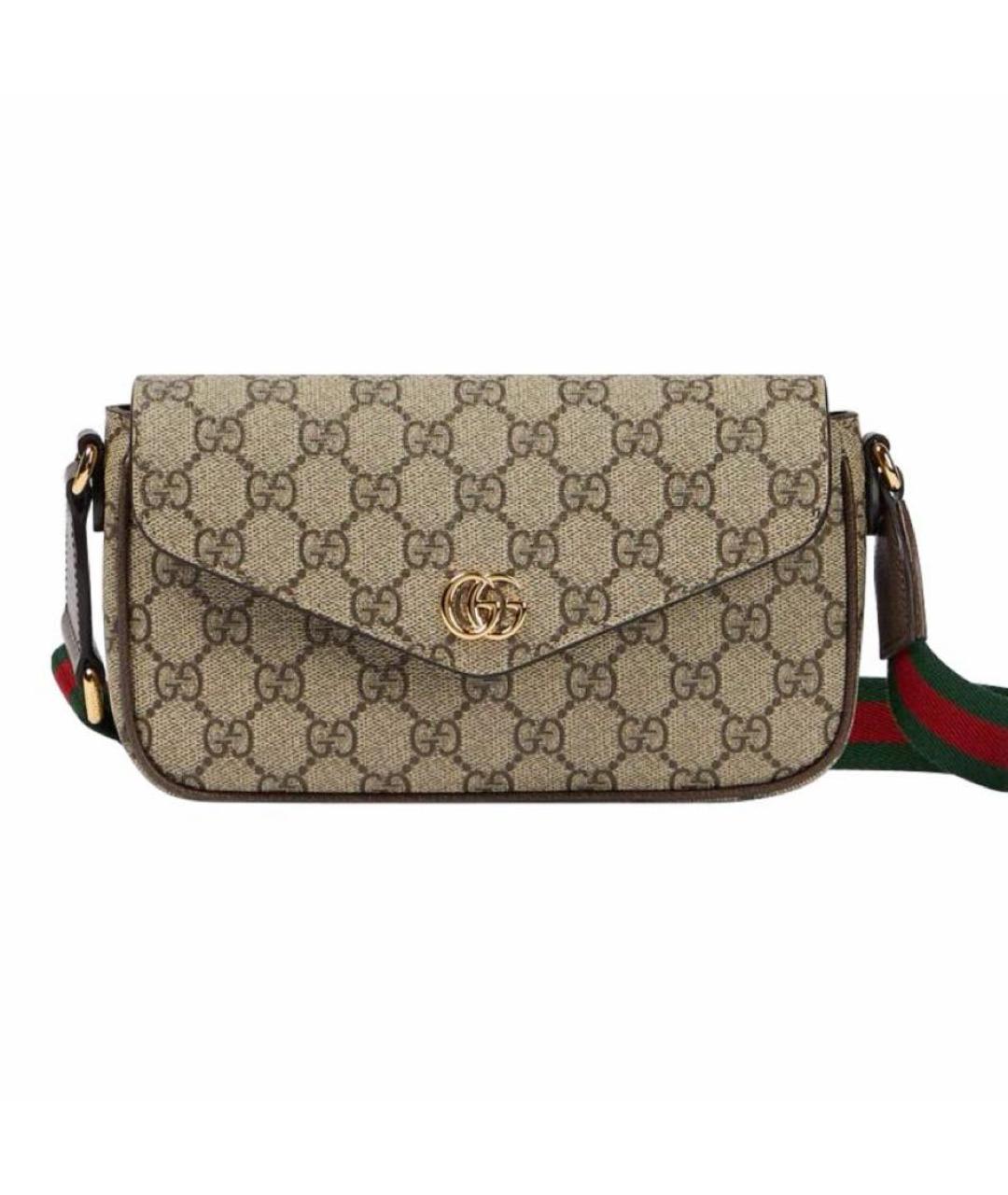 GUCCI Коричневая кожаная сумка через плечо, фото 1