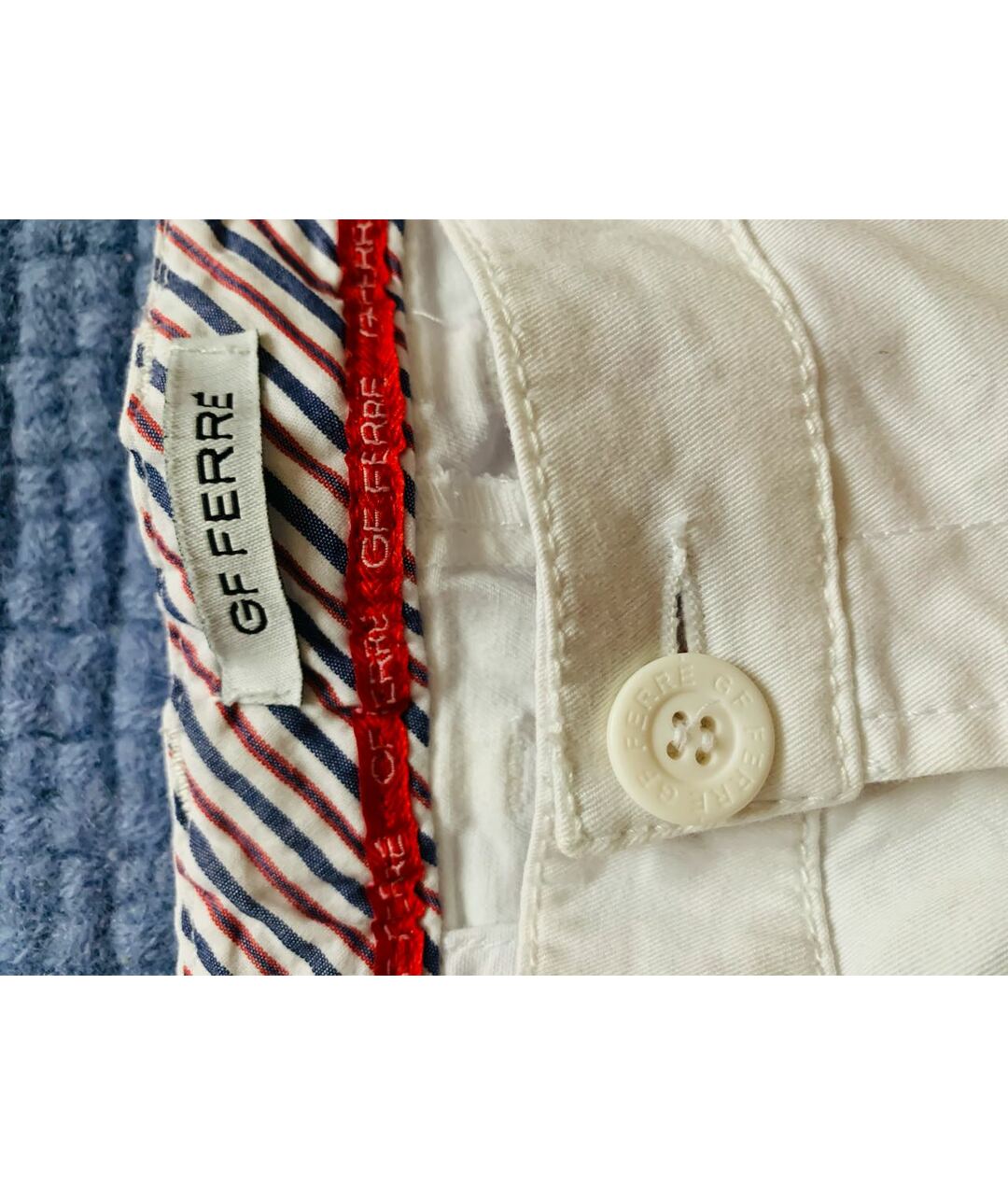 GIANFRANCO FERRE Белые хлопковые брюки и шорты, фото 3